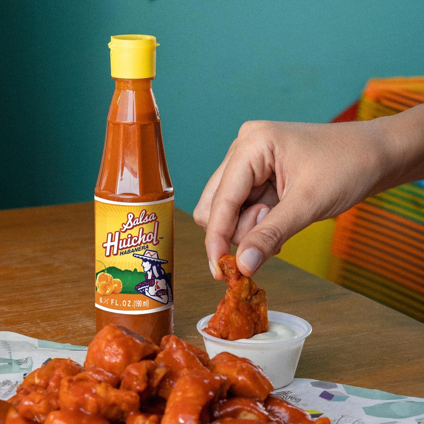 Salsa Huichol Habanera – 12-Pack (6.42 oz Each) – Made with All-Natural Ingredients, Ideal for Wings, Seafood, and Snacks