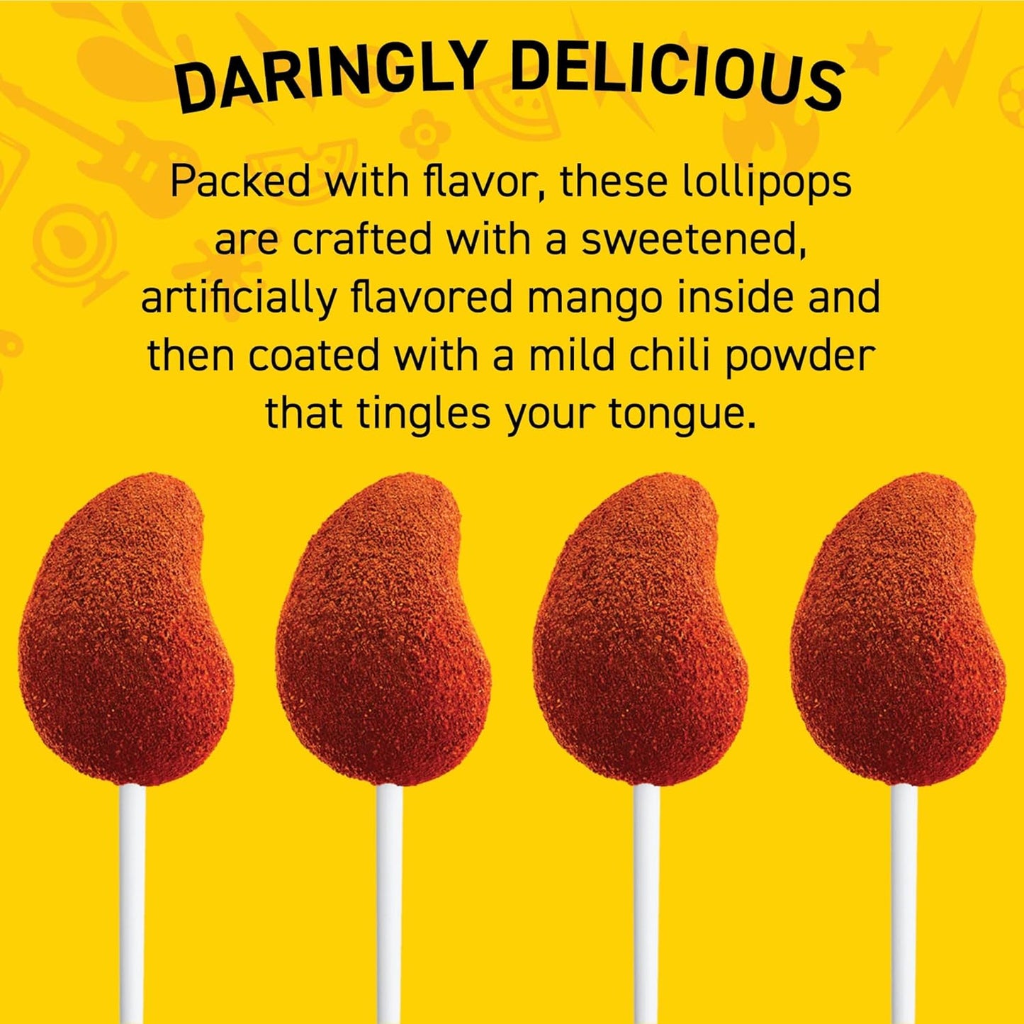 Vero Mango Lollipops Coated with Chili Powder, Hot and Sweet Candy Treat, Artificially Flavored, 7 Bags, 40 Count Each, Net Weight of 8 Pounds 9.9 Ounces