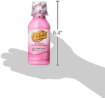 Pepto Bismol Original Liquid 5 Symptom Medicine - Including Upset Stomach and Diarrhea Relief 8 oz (Packaging May Vary) (Pack of 2)