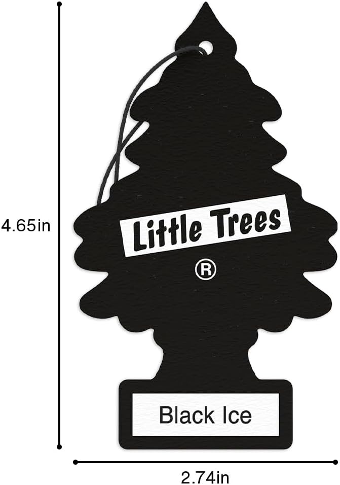 LITTLE TREES Car Air Freshener | Hanging Tree Provides Long Lasting Scent for Auto and Home | Black Ice, 24 Air Fresheners