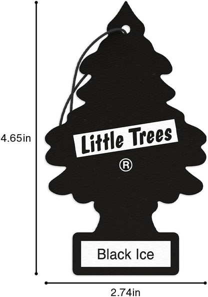 LITTLE TREES Car Air Freshener | Hanging Tree Provides Long Lasting Scent for Auto and Home | Black Ice, 24 Air Fresheners