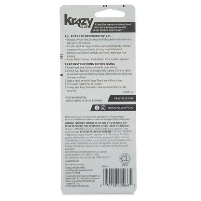 Krazy Glue All Purpose Super Glue Gel with Precision Tip, 2g Tube, Fast Drying No-Run Gel Formula for Household Repairs, School, Office Crafts & DIYs, Bonds Plastic, Wood, Metal, Ceramic & More