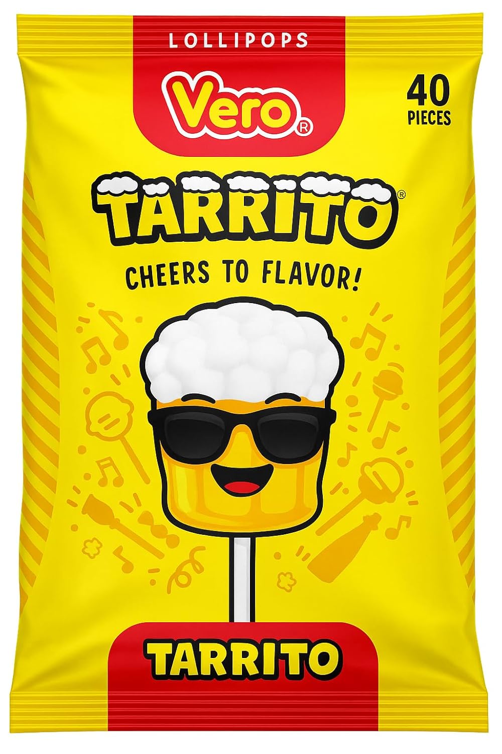 Vero Mexican Candy Tarrito Fruit Flavored Lollipops - 40Piece