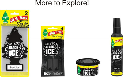 LITTLE TREES Car Air Freshener | Hanging Tree Provides Long Lasting Scent for Auto and Home | Black Ice, 24 Air Fresheners