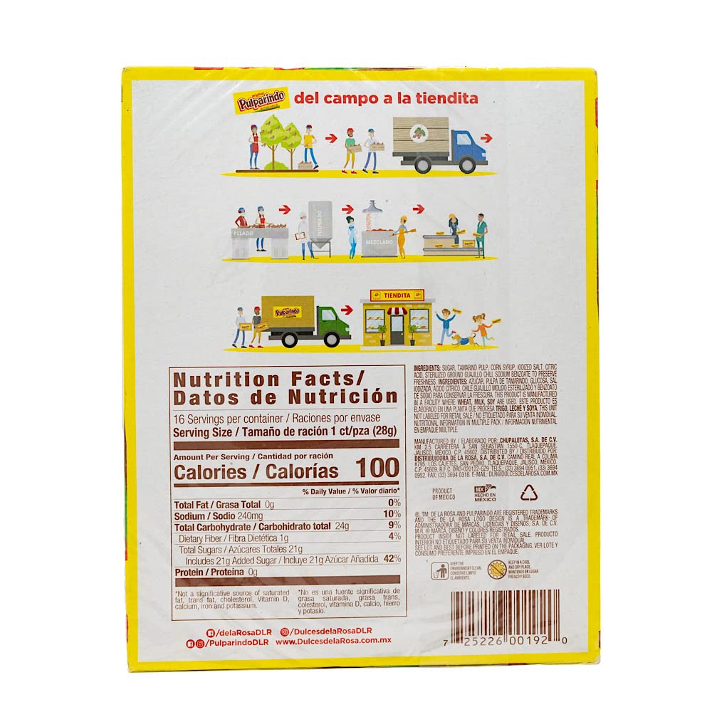 De la Rosa pulparindo 20 pack, tamarind candy (Giant Original)