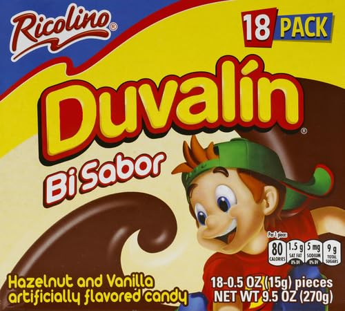 Ricolino Duvalin HV 18 ct Box, 0.52 oz Hazelnut & Vanilla Flavored Spread