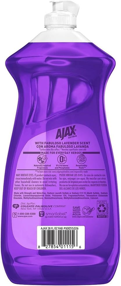 Ajax, Dish Soap Ultra Fabuloso Lavendar, 28 Fl O
