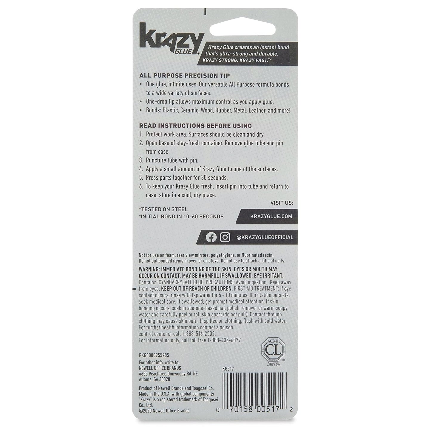 Krazy Glue Precision Tip Glue, Clear 12 Count