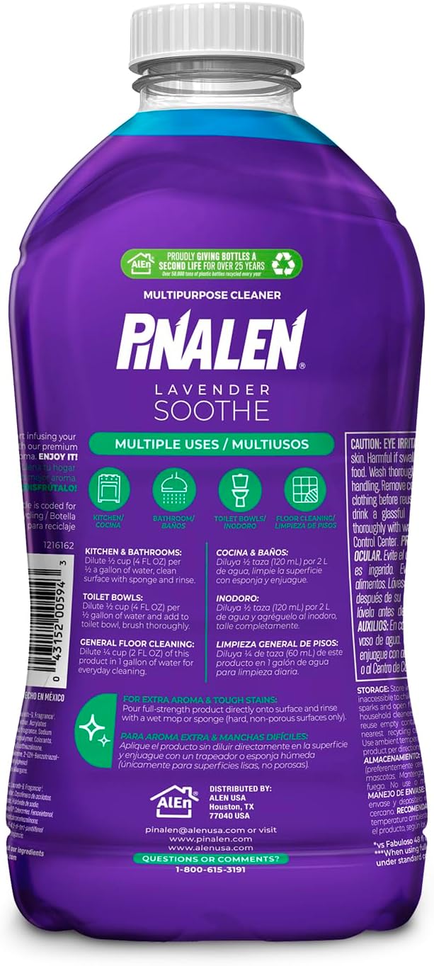 PINALEN Max Power Lavender Dreams Multipurpose Cleaner, Kitchen, Floor, Bathroom and Surface Cleaning Product for Home, 56 fl.oz.