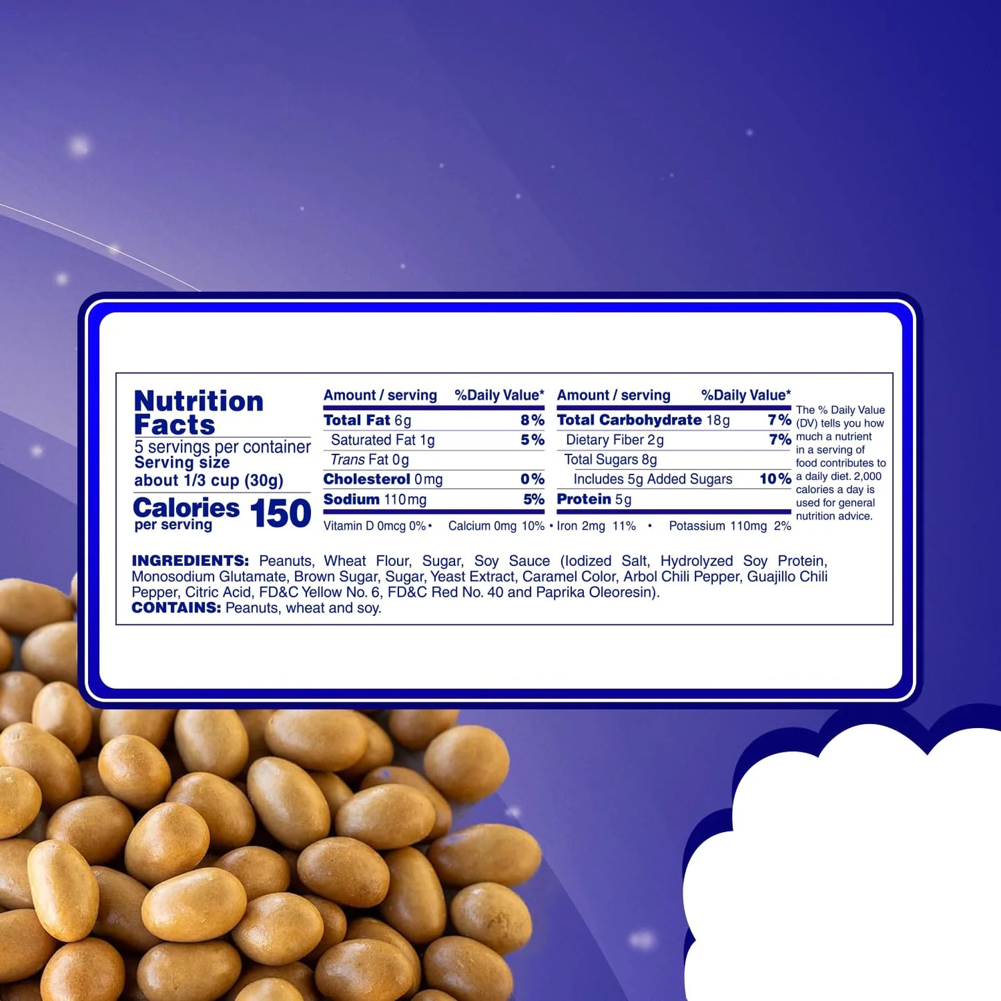 Manzela Japanese-Style Peanuts Bags | Crunchy Oven-Baked | Japanese Nuts, 40 packs of 50 Gr, 1-Pack