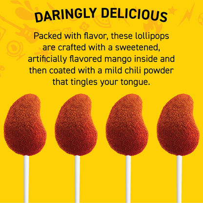 Vero Mango Candy Lollipops with Chili Pepper Powder, 40 Count Bag