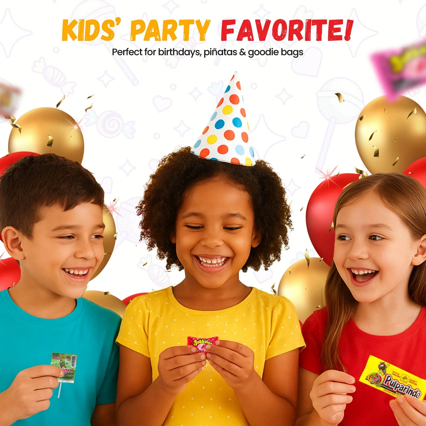 Bulk Mexican Candy Mix – Dulces Mexicanos Surtidos, Mexican Candy Variety Pack (50 Count) with Vero Lollipops, Lucas, Pulparindo Tamarindo, Mazapan, Spicy Snacks & a lot more.