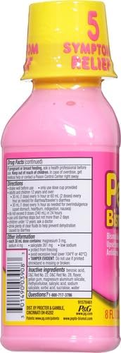 Pepto Bismol Original Liquid 5 Symptom Medicine - Including Upset Stomach and Diarrhea Relief 8 oz (Packaging May Vary) (Pack of 2)