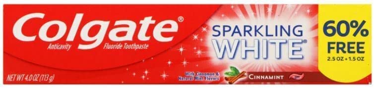 Colgate Sparkling White Cinnamint 4.0 Ounces (2 Pack) Toothpaste