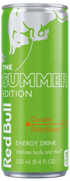 Red Bull Green Edition Curuba Elderflower Energy Drink, 8.4 Fl Oz, 4 Cans