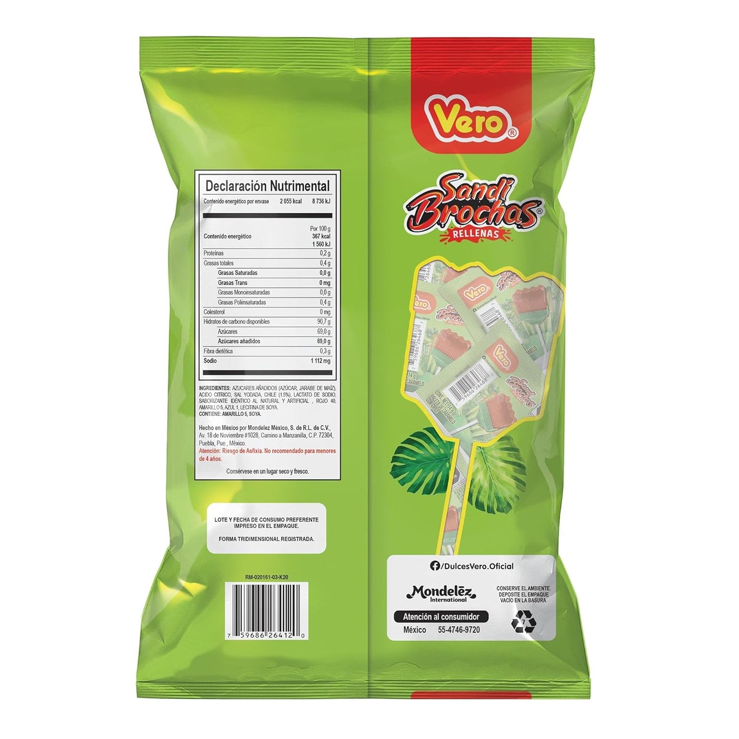 Vero Sandi Brochas 40 Piece Bag Chili Powder Watermelon