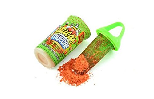 Lucas Muecas Pepino Cucumber Flavored Lollipop with Chili Powder Mexican Candy, 10 Pieces