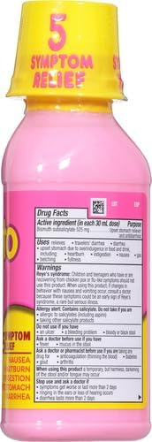 Pepto Bismol Original Liquid 5 Symptom Medicine - Including Upset Stomach and Diarrhea Relief 8 oz (Packaging May Vary) (Pack of 2)