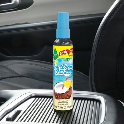 LITTLE TREES Car Air Freshener | Spray Provides a Long-Lasting Scent for Auto or Home | On-the-go Freshness | Caribbean Colada, 6 Air Fresheners