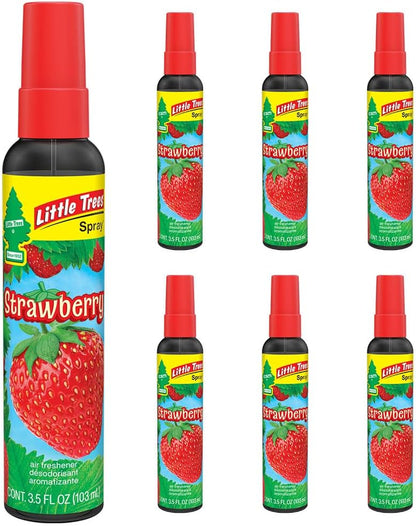 LITTLE TREES Car Air Freshener | Spray Provides a Long-Lasting Scent for Auto or Home | On-the-go Freshness | Strawberry, 6 Air Fresheners