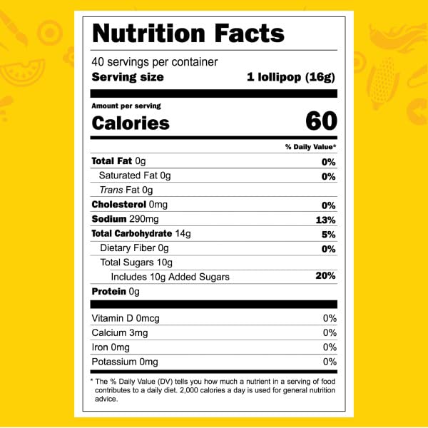 Vero Mango Lollipops Coated with Chili Powder, Hot and Sweet Candy Treat, Artificially Flavored, Net Wt. 19.7 Ounces, 40 Count Bag