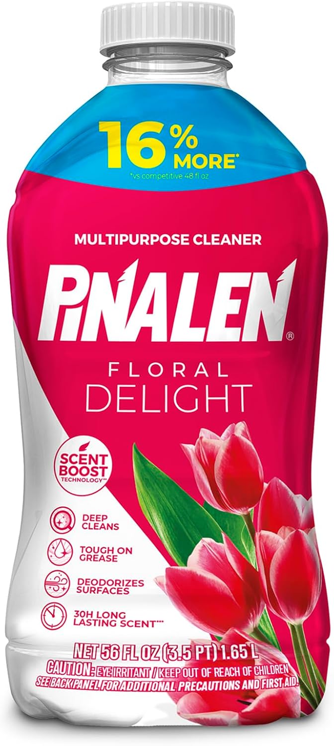 PINALEN Max Aromas Multipurpose Cleaner - Floral Delight Scent - 56 fl oz - All Purpose Cleaning for Kitchen, Bathroom, Floors & Surfaces