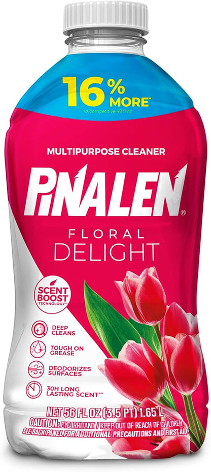 PINALEN Max Aromas Multipurpose Cleaner - Floral Delight Scent - 56 fl oz - All Purpose Cleaning for Kitchen, Bathroom, Floors & Surfaces