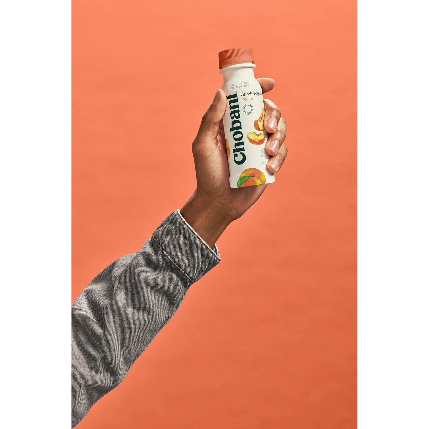 Chobani Low-Fat Greek Yogurt Drink, Peach 7 fl oz Bottle