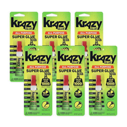 Krazy Glue Precision Tip Glue, Clear 6 Count