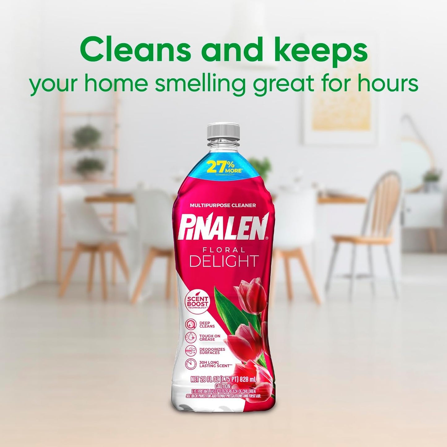 PINALEN Max Aromas Multipurpose Cleaner - Floral Delight Scent - 28 fl oz - All Purpose Cleaner for Kitchen, Bathroom, Floors & Surfaces