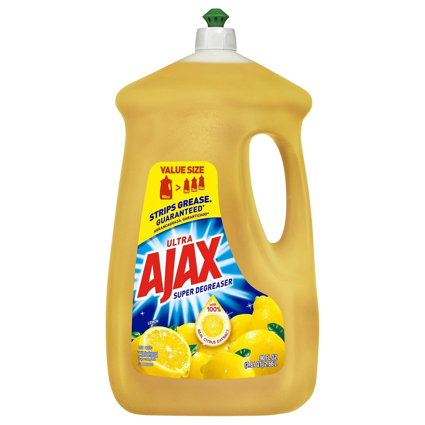 Ajax 149110 Ultra Dish Liquid, Super Degreaser Lemon, 90 Fl Oz (Pack of 4)