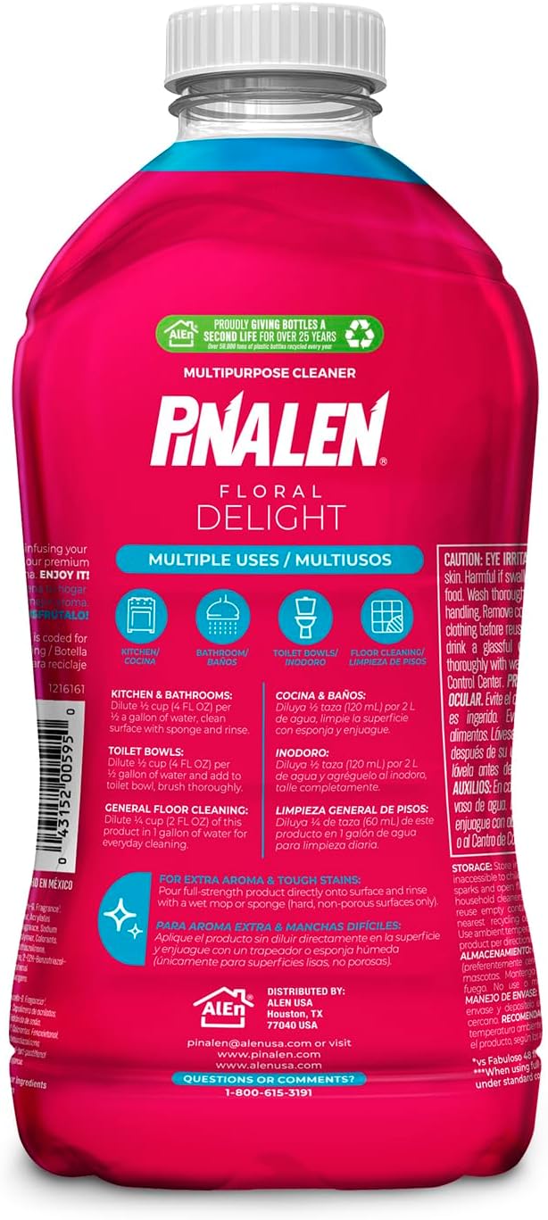 PINALEN Max Aromas Multipurpose Cleaner - Floral Delight Scent - 56 fl oz - All Purpose Cleaning for Kitchen, Bathroom, Floors & Surfaces