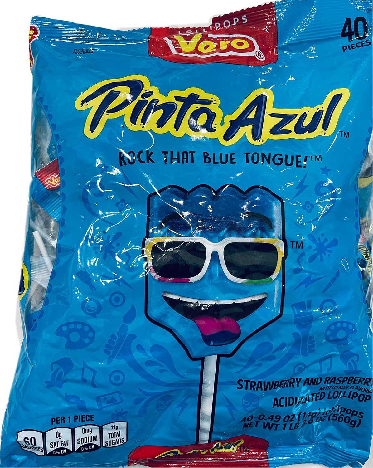 Vero Pinta Azul|Rock That Blue Tongue! 40 Pieces 1LB 3.6OZ