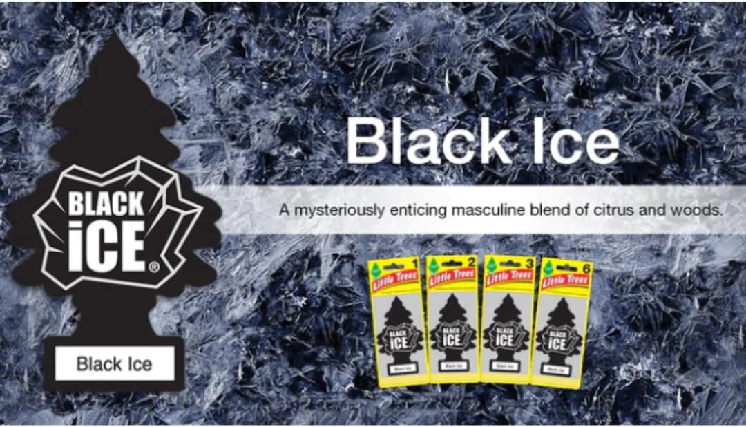 Little Trees Car Air Freshener | Hanging Paper Tree for Home or Car | Black Ice | 3 Pack