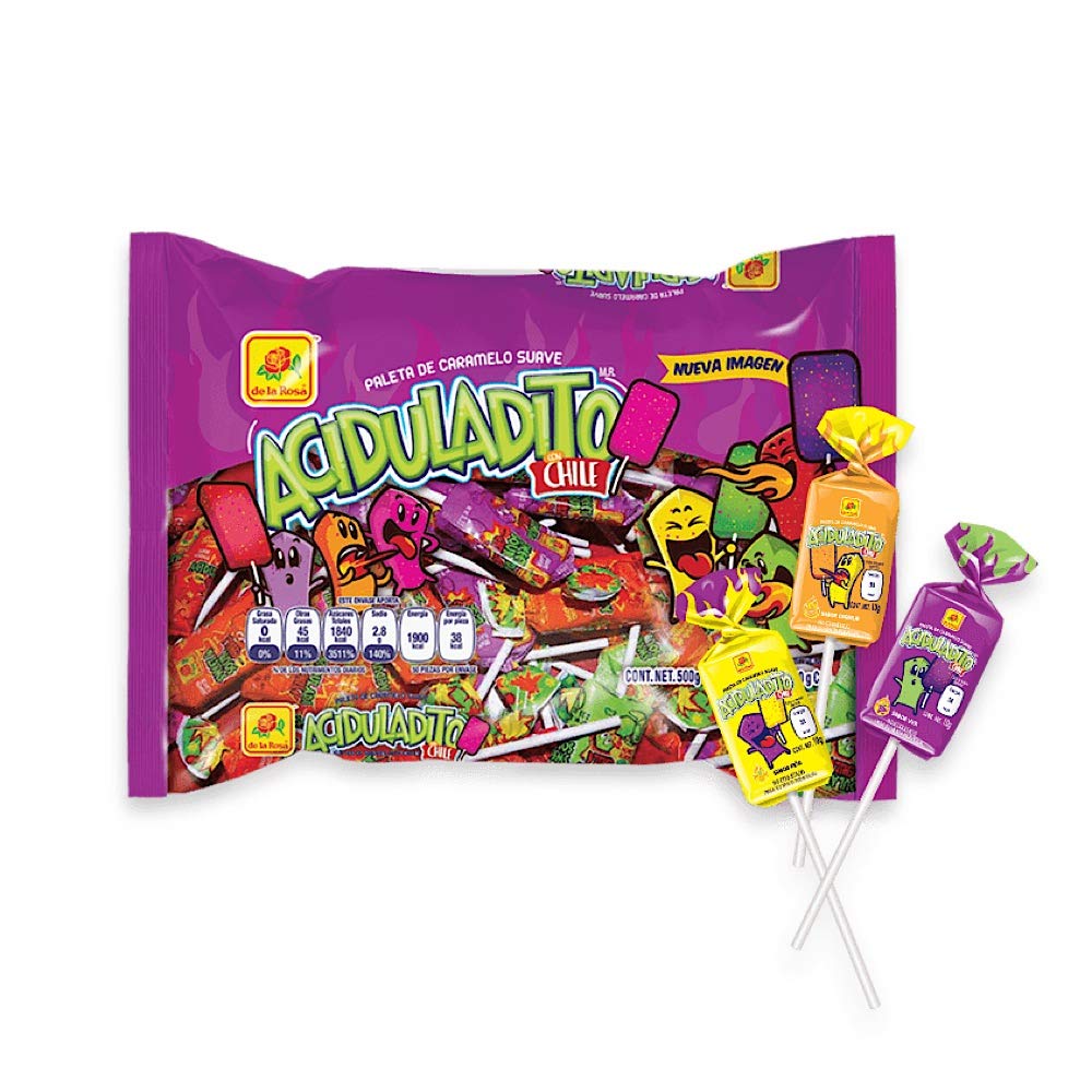 Mexican Candy Bundle: Sweet and Sour Chewy Candy with Chili 100 pcs + Sweet and Sour Chewy Pop With Chili 50 pcs