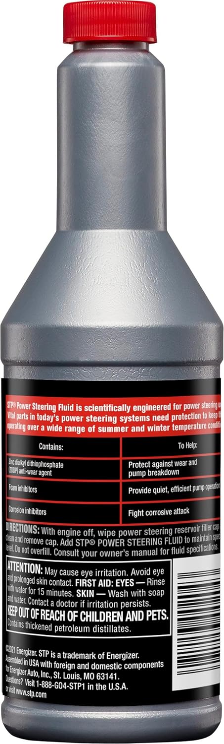 STP Power Steering Fluid, Protects Against Wear and Stops Squeels with all Power Steering Units, 12 Oz