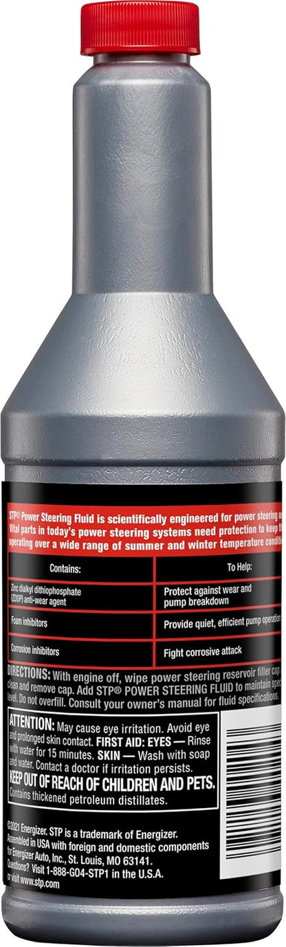 STP Power Steering Fluid, Protects Against Wear and Stops Squeels with all Power Steering Units, 12 Oz