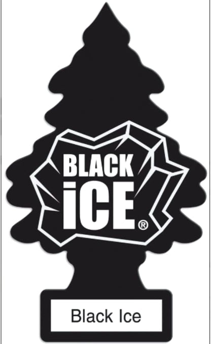 Little Trees Car Air Freshener | Hanging Paper Tree for Home or Car | Black Ice | 3 Pack