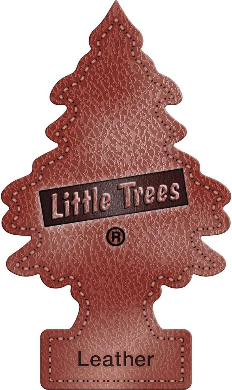 LITTLE TREES Car Air Freshener | Hanging Paper Tree for Home or Car | Leather | 3 Pack