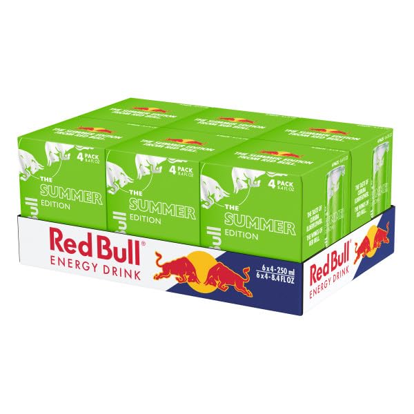 Red Bull Green Edition Curuba Elderflower Energy Drink, 8.4 Fl Oz, 24 Cans (6 Packs of 4)