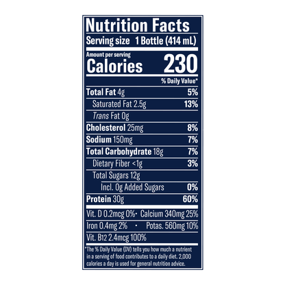 Chobani 30G Protein Low-Fat Greek Yogurt Drink Strawberries & Cream 14 fl oz Bottle