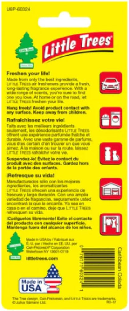 Little Trees Car Air Freshener | Hanging Paper Tree for Home or Car | Black Ice | 3 Pack