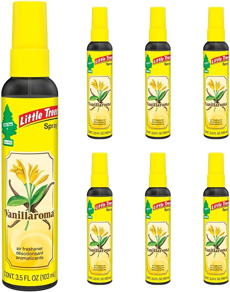 LITTLE TREES Car Air Freshener | Spray Provides a Long-Lasting Scent for Auto or Home | On-the-go Freshness | Vanillaroma, 6 Air Fresheners