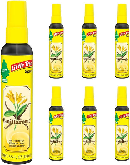 LITTLE TREES Car Air Freshener | Spray Provides a Long-Lasting Scent for Auto or Home | On-the-go Freshness | Vanillaroma, 6 Air Fresheners