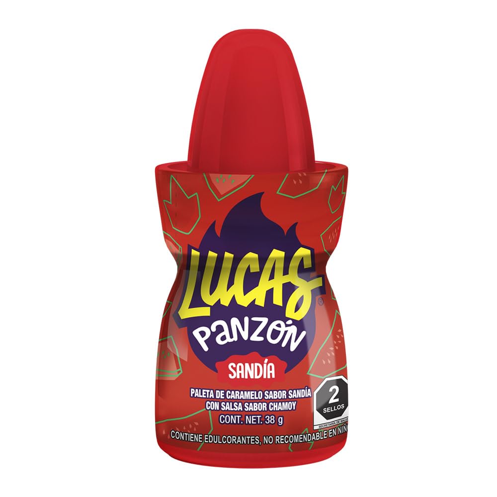 Lucas Panzon Watermelon hard candy and chamoy liquid candy 10 Authentic Mexican Candy With Free Kinder Bar