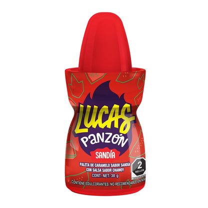 Lucas Panzon Watermelon hard candy and chamoy liquid candy 10 Authentic Mexican Candy With Free Kinder Bar
