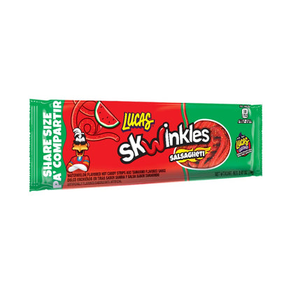Lucas Salsagheti Watermelon Flavored Sweet & Hot Candy Strips and Tamarind Flavored Sauce, King Size 2.4 oz - 6 Pieces Pack for Treats, Snack, Parties, Piñatas