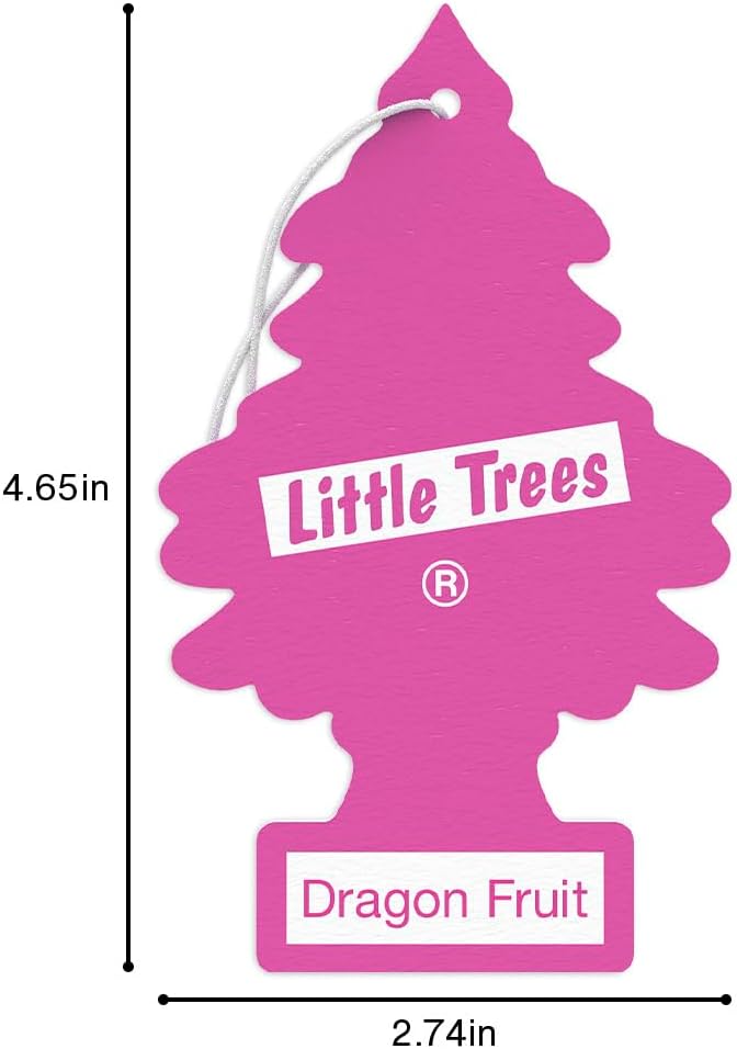 LITTLE TREES Car Air Freshener | Hanging Tree Provides Long Lasting Scent for Auto and Home | Dragon Fruit, 24 Air Fresheners