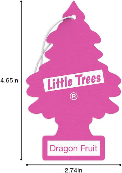 LITTLE TREES Car Air Freshener | Hanging Tree Provides Long Lasting Scent for Auto and Home | Dragon Fruit, 24 Air Fresheners