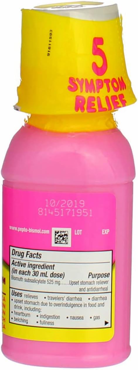 Pepto-Bismol Liquid Original - 4 oz, Pack of 5